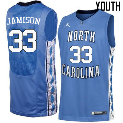 Youth North Carolina Tar Heels #33 Antawn Jamison College Basketball Jerseys Sale-Blue